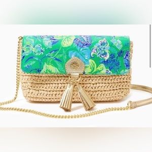 🎉🆕 Lilly Pulitzer - Straw Crossbody - Green Botanical